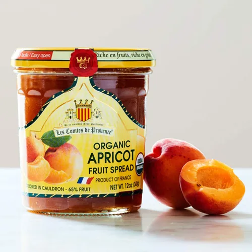 Vista 4 de Colección orgánica de mermelada francesa variada - Arándano, frutas rojas, albaricoque, frambuesa, fresa - 12 oz / 340 g