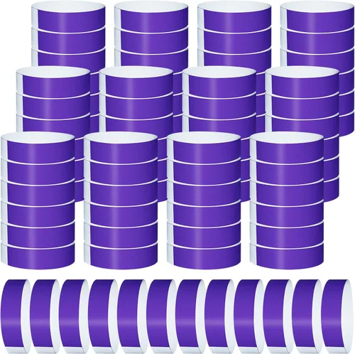 Vista 10 de 1200 piezas de pulseras de papel de plástico para eventos, pulseras de color neón para conciertos, pulseras de identificación, pulseras de papel