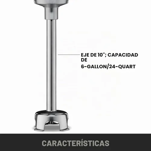 Vista 4 de Waring (WSB40) Licuadora de inmersión Quik Stik Plus de servicio mediano de 10 pulgadas, negro/plata