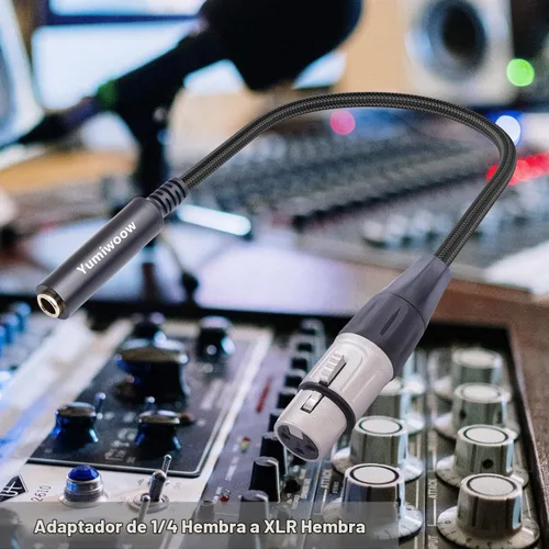 Vista 4 de Cable XLR hembra a hembra de 1/4 de pulgada, cable de audio hembra de 3 pines a enchufe de 0.250 in, conector XLR Jack a TS/TRS adaptador de cuarto