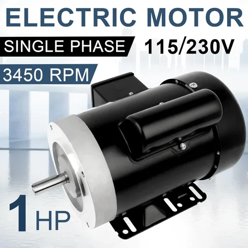 Vista 4 de 1 HP Motor eléctrico de uso general monofásico Motor 3450 RPM 115/230V 11.2/5.6A 56C Marco TEFC CW/CCW