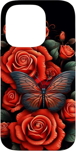 Vista 17 de Cute Butterfly Red Floral Flower Butterfly Rose Case for iPhone 17