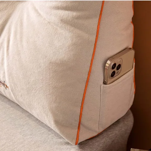 Vista 6 de YSUEFIJO Almohada triangular de lectura para reposo en cama, cojín grande para cabecero, respaldo, almohada de cuña, cojín de apoyo