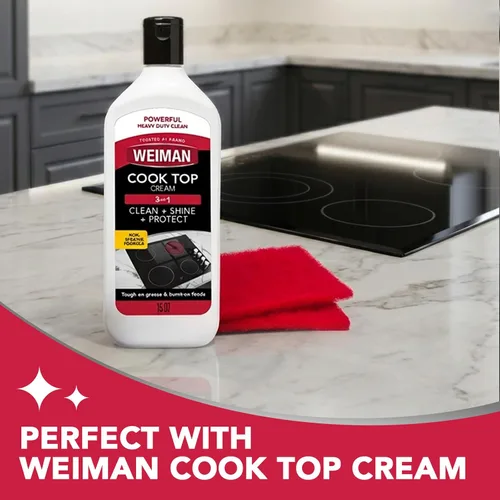 Vista 7 de Weiman Cook Top - Almohadillas para fregar, 3 unidades, paquete de 2 cortan las manchas más duras, las almohadillas para fregar cuidadosamente