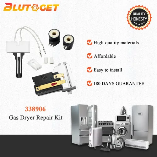 Vista 9 de Blutoget 338906 WP338906 Kit de reparación de sensor de llama para secadora 279311 279834 Bobinas solenoides de válvula de gas apto para secadores