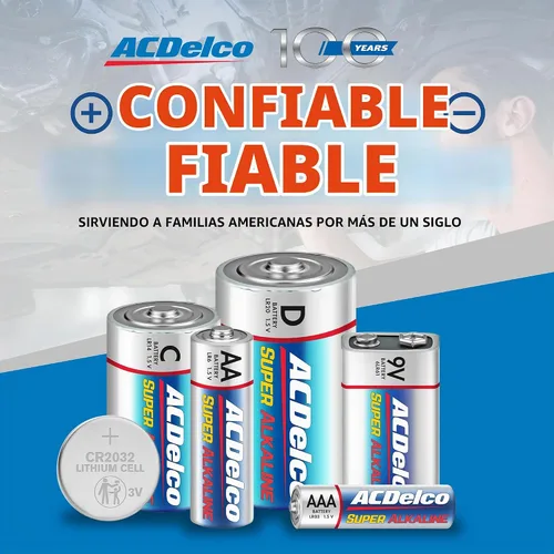 Vista 3 de ACDelco 8 baterías de 9 V, batería súper alcalina de máxima potencia para el hogar y la oficina, 7 años de vida útil, embalaje resellable