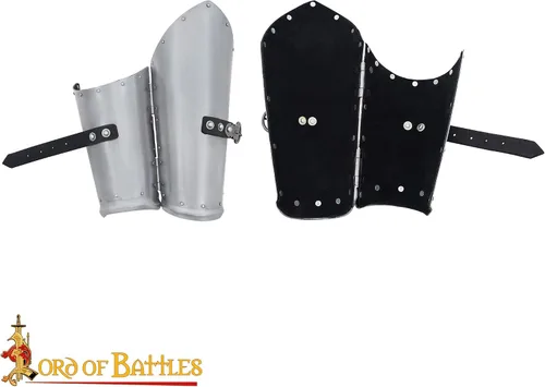 Vista 3 de Lord of Battles Brazales de acero de caballero medieval Armadura vikinga LARP Cosplay SCA Recreación histórica