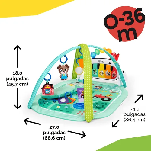 Vista 2 de Baby Einstein Exploradores de Granja 4 en 1 Kickin’ Tunes Gimnasio Musical de Música y Lenguaje de Descubrimiento de Prado, Edades 0 Meses y Más