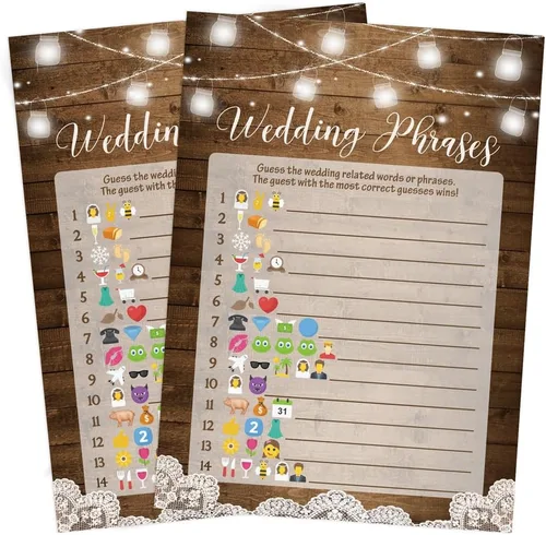 Vista 2 de Printed Party Paquete de juegos de despedida de soltera, 5 juegos divertidos para celebrar a la futura novia, tarjetas de doble cara para hasta 50