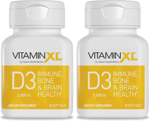 Vista 7 de OmegaXL VitaminXL D3 Vitamina D diaria de alta potencia 5000 UI 125mcg Suplemento de apoyo inmunológico - Promueve la función muscular saludable