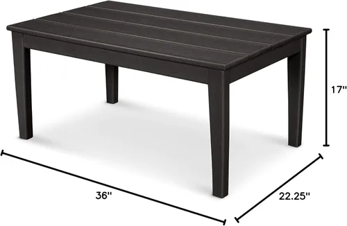 Vista 2 de POLYWOOD® Newport - Mesa auxiliar de 22 x 36 pulgadas, color negro