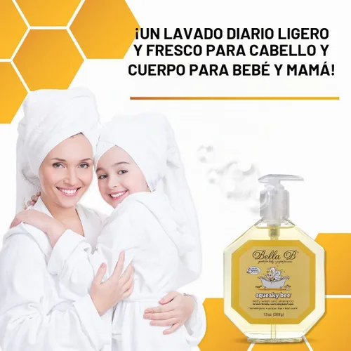 Vista 7 de Bella B Paquete: Squeaky Bee Baby Wash & Shampoo 8 oz y Bubble Bath 8 oz