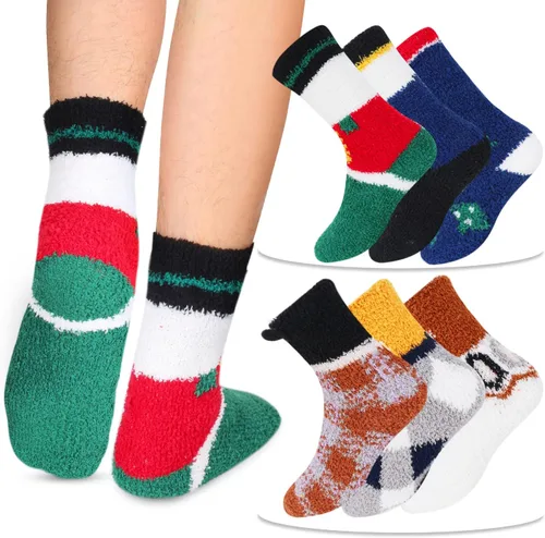 Vista 8 de Calcetines mullidos para hombre, unisex, lindos animales, acogedores, divertidos, esponjosos, cálidos, de invierno, de felpa, para dormir, regalos