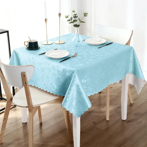 Vista 92 de Smiry Mantel cuadrado, mantel de vinilo resistente al agua, lavable, para cocina y comedor (azul bebé, 54 x 54 pulgadas)