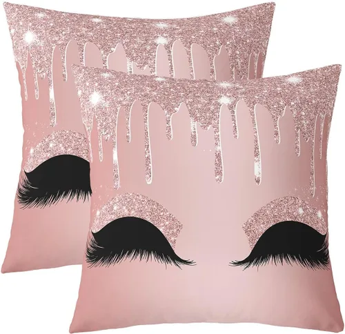 Vista 9 de Feelyou Juego de 2 fundas de almohada de leopardo de 16 x 16 pulgadas, fundas decorativas con estampado de guepardo, decoración del hogar, funda