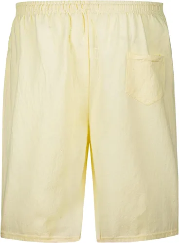 Vista 4 de YKB Pantalones cortos de lino para hombre, de algodón, casuales, ligeros, para entrenamiento, gimnasio, yoga, pantalones cortos para hombres