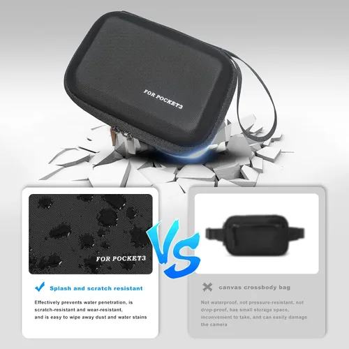 Vista 3 de FiTSTILL Bolsa de almacenamiento de viaje rígida de transporte y protección, compatible con Osmo Pocket 3 Creator Combo, kit de accesorios