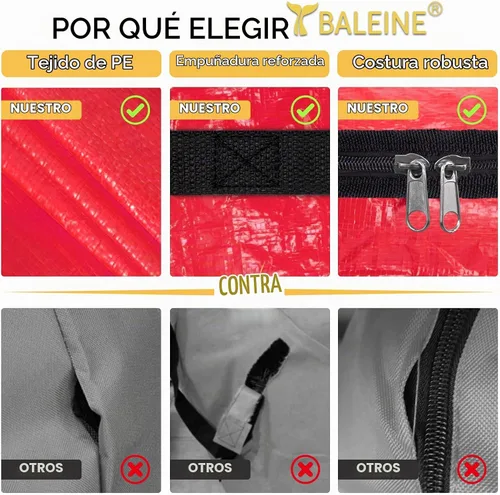 Vista 6 de BALEINE Contenedor de almacenamiento de corona, paquete de 2 bolsas de almacenamiento de corona de Navidad con material de polietileno resistente a
