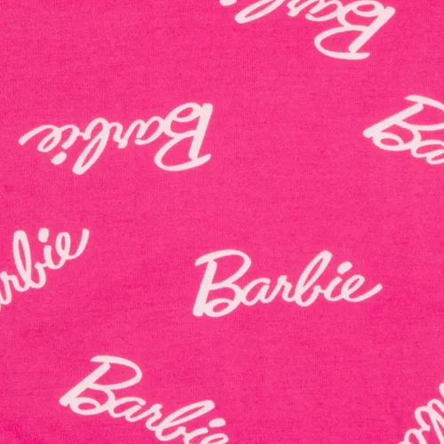 Vista 5 de Barbie Conjunto de sudadera con capucha y pantalones deportivos para niñas con estampado completo con logotipo