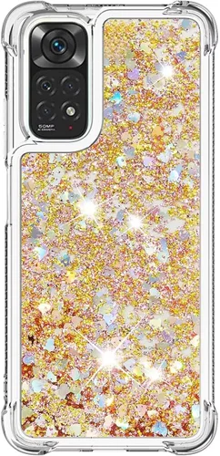 Vista 75 de Funda de silicona transparente con purpurina para Xiaomi Redmi A1 Bling Liquid Clear Star Heart Silicone Bumper a prueba de golpes, funda Azul