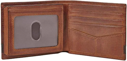 Vista 6 de Fossil Billetera plegable de cuero Quinn para hombre