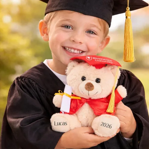 Vista 6 de Oso de graduación personalizado 2026-9.5 pulgadas 7 colores personalizados de peluche de graduación con fecha de nombre, regalo de graduación