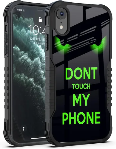 Vista 10 de Funda compatible con iPhone XR para hombres y niños, resistente a los golpes, funda de policarbonato duro de silicona suave, resistente a