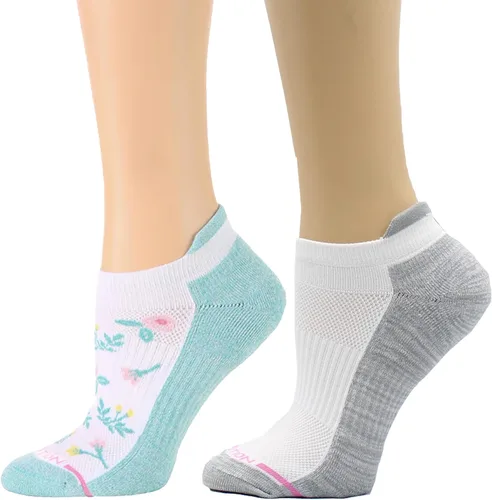 Vista 6 de Dr. Motion Womens Ankle Socks 2 Pack, Low Cut Cushioned Compression Running Socks for Women, Arch Support, Seamless Toe 2 pares negro sólido