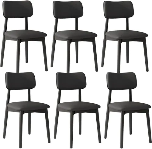 Vista 65 de YVYKFZD Solid Wood Dining Chairs, Kitchen Chairs Set with Curved Backrest, Leather Upholstered Dining Room Chair, Armless Living Room Chair, for