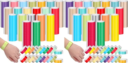 Vista 8 de 2000 pulseras de papel para eventos, variedad a granel, bandas de muñeca de neón, bandas de mano impermeables, pulseras de papel adhesivas, pulseras