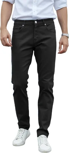 Vista 6 de TEGIAS Jeans de Cuadros Elásticos de Ajuste Ceñido para Hombre, Comodidad Clásica, Ajuste Regular