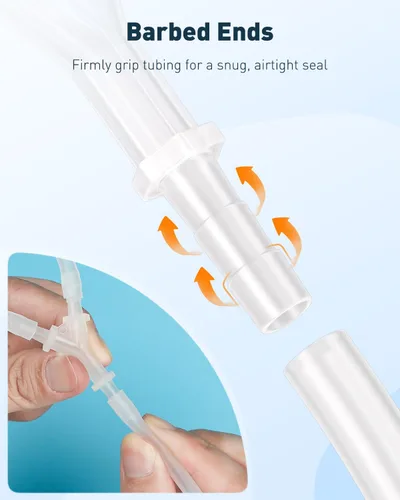 Vista 3 de Pawfly 8 conectores de tubería de aerolínea de acuario, divisor de conector Y de línea aérea de 3/16 pulgadas para tubería de bomba de aire 1 tipo