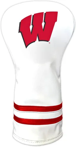 Vista 48 de Team Golf NCAA Blanco Vintage Cubierta para Cabeza de Conductor de Golf, Diseño Ajustado, Diseño Retro