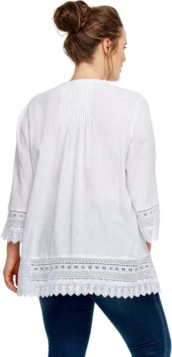 Vista 3 de Ellos Blusa con ribete de ganchillo en tallas grandes para mujer