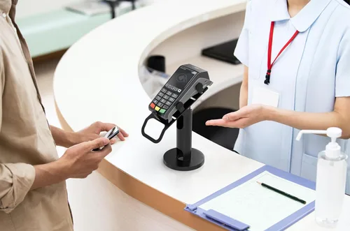Vista 3 de CTA Digital Soporte universal para lector de tarjetas de crédito, soporte de terminal de lector para estaciones POS Verifone, Ingenico y Pax