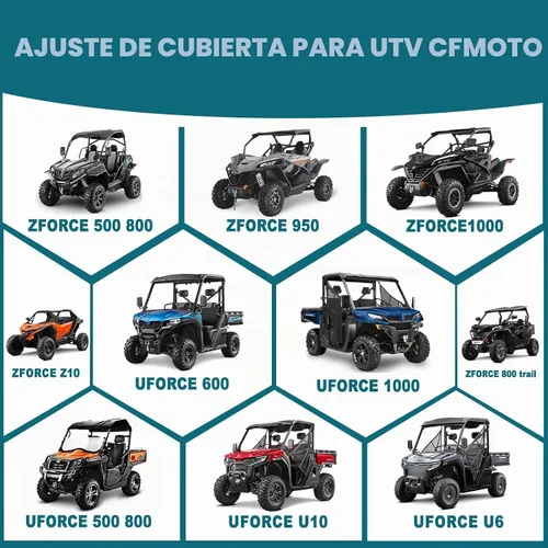 Vista 2 de CFMOTO Cubierta para UTV de Alta Resistencia Protección Todo Clima Impermeable para CFMOTO Uforce Zforce 500 600 800 950 1000 U6 U10 Z10 Protector