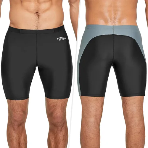 Vista 3 de FitsT4 - Traje de baño para hombre, atlético, carreras, entrenamiento, natación, jammer, traje de baño duradero