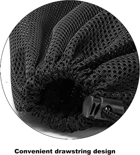 Vista 4 de Bolsa de malla para bomba de estanque, 2 paquetes de 12.2 x 15.9 pulgadas, bolsa de barrera de bomba con cordón, bolsas negras para piscina