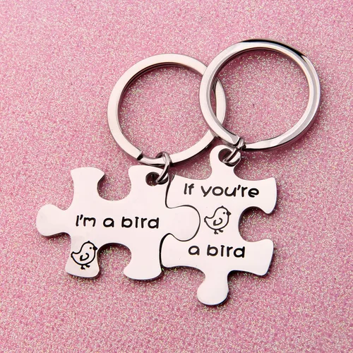 Vista 4 de If You're A Bird I'm A Bird Llavero The Notebook Movie Jewelry Llavero para parejas, regalo F-9PBI