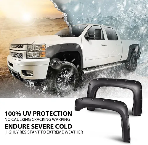Vista 6 de Guardabarros G-PLUS para Chevy Silverado 1500 2007-2013, 4 unidades Fit Silverado 2500HD 3500HD 2007-2014,Fit 78.0"/97.6" Bed Fleetside,Not For