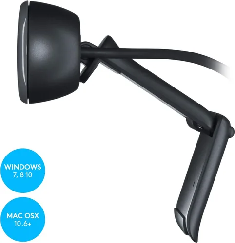 Vista 6 de Logitech C270 - Webcam para computadora de sobremesa o portátil (pantalla panorámica HD 720p, para videollamadas y grabaciones) Auto-Light