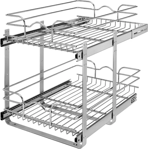 Vista 13 de Rev-A-Shelf Estante extraíble y organizador de cajones para armario de cocina, cesta de almacenamiento de despensa en varios tamaños, 18 x 20