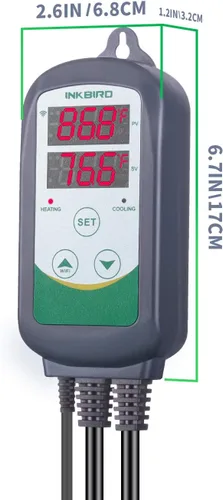 Vista 4 de Inkbird Controlador de temperatura WiFi ITC308 Congelador de reptiles Termostato Digital Calefacción y Refrigeración Calentador Enfriador