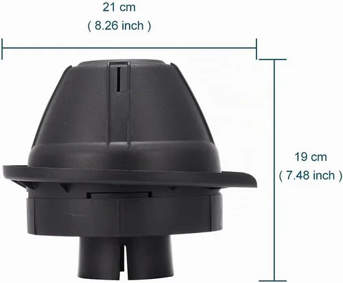 Vista 2 de Blueshyhall Cabeza de hongo para esnórquel para automóvil, ajuste universal, cabeza de aire Ram de repuesto para todo terreno, con entrada de 3