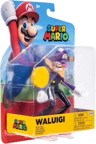 Vista 8 de Super Mario Waluigi - Figura de acción de 4 pulgadas con moneda