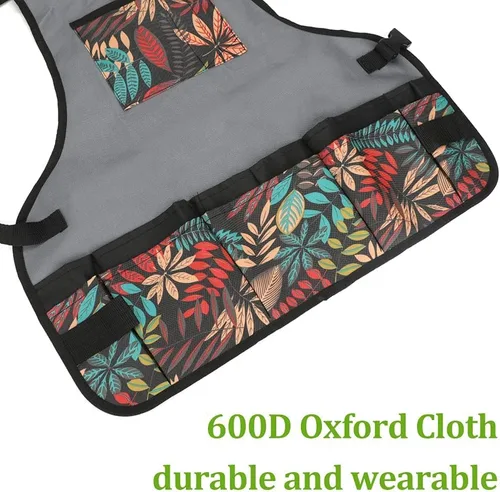 Vista 3 de Garden Apron Oxford Cloth Work Apron With Pockets Adjustable Heavy Duty Tool Apron for Men & Women