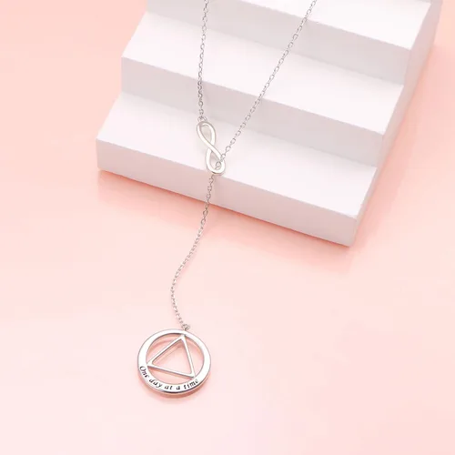 Vista 4 de Collar largo de plata de ley Larait Bar Y Lariat de cadena larga ajustable collar de regalo para ella, 30 pulgadas
