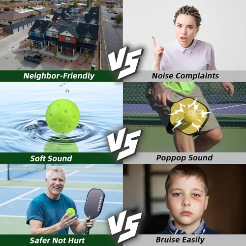 Vista 4 de MYKUJA Bolas de pickleball de espuma, bolas de espuma silenciosas para práctica de tenis y pickleball, bolas silenciosas para reducir el ruido