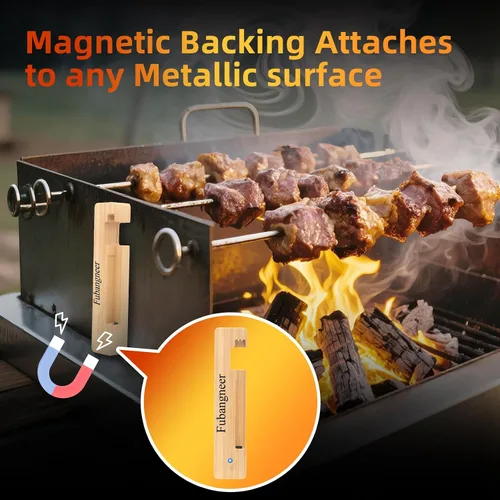 Vista 5 de Termómetro inteligente Bluetooth para carne con aplicación, termómetro digital inalámbrico para alimentos para asar a la parrilla, resistente al