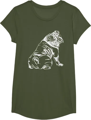 Vista 100 de Gracioso Bulldog Inglés playera perro Hund playera regalo, Azul (Heather blue)